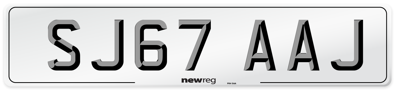 SJ67 AAJ Number Plate from New Reg